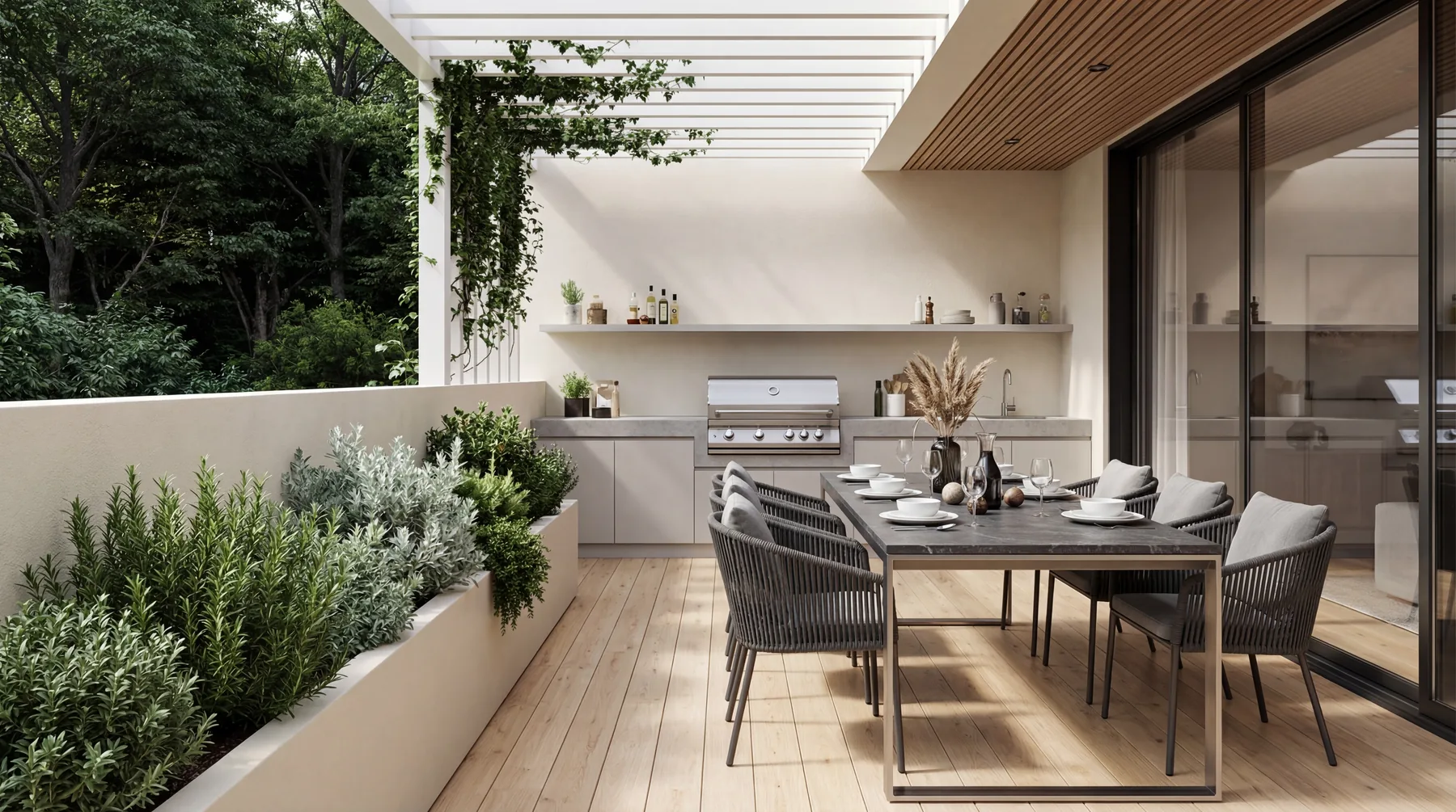 Pergola outdoor kitchen