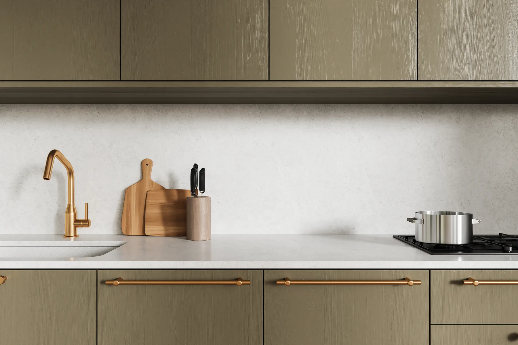Bronze painted kitchen detail